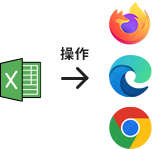 Excelデータを基にブラウザ操作（例：Web、EDI 発注）